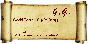 Gréczi György névjegykártya